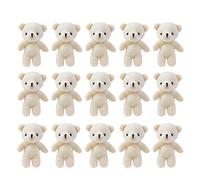 18Pcs Mini Oso Relleno Ositos Pequeños Keychain Muñecas Peluche Oso Blando Toho Doll Doll Casa de de Boda Accesorios de Manualidades para Muñecas para Pastel de Llavero