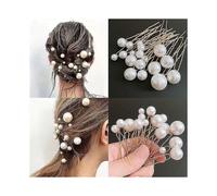 18pcs Women U-shaped Pin Metal Clip Hairpins Simulate Pearl Bridal Tiara Hair Accessories Wedding Hairstyle Design Styling Tools
