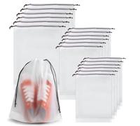 18piezas Bolsas de Zapatos para Viaje, Bolsa de Almacenamiento de Zapatos Transparentes 40 X 30 cm Bolsa de Viaje con Cordón Bolsa Zapatos Viaje Impermeable