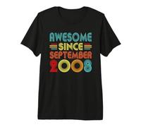 18th Birthday Idea Awesome Since September 2008 18 Years Old Camiseta Premium