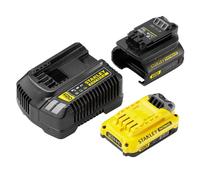 Kit de inicio STANLEY V20 (adaptador, batería de 2,0 Ah, cargador de 2 A) SFMCB121D1