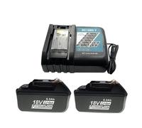 18V 3000mAh-6000mAh Li-Ion Replacement Battery Compatible For Makita BL1860B BL1860 - High Capacity Rechargeable Power Tool Battery(2pc 6.0AH-1pcCharger)