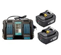 18V 5ah，2pcs Batería de reemplazo BL1850B BL1850 con 1pcs 4A Doble Cargador rápido Reemplazar la batería para Makita DHR282Z DHR281Z DHR280Z DHR264Z DUC256CZ DUC252Z DUB361Z DUB362Z