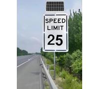 18x 24pulgadas Señal De Radar Velocidad Solar Pantalla LED Que Muestra Alertas Intermitentes De Reducción Velocidad De 10 A 95 Millas Por Hora Aluminio Resistente Intemperie(Speed Limit 25 Mph)