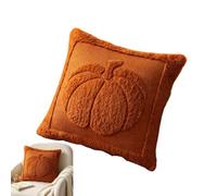 18x18 Halloween Pillow Covers - Embroidered Harvest Pumpkin Throw Cover