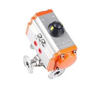 19-108mm Pipe 1.5" 2" -4" Tri Clamp L T Port 304 316L Stainless Steel Ball Valve With Pneumatic actuator (25 AT52,L PORT_SUS316)