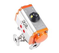 19-108mm Pipe 1.5" 2" -4" Tri Clamp L T Port 304 316L Stainless Steel Sanitary Ball Valve With Pneumatic actuator Homebrew(38 AT63,L PORT_SUS316)