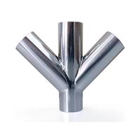 19 25 32 38 45 51 57 63 76 89 102 108mm Pipe OD Butt Weld Branch Y-Shaped 4 Ways 304 Stainless Fitting(57mm) Plumbing Fittings