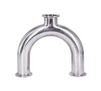 19 25 32 38 51 63 76mm Pipe 1.5" 2" 3" U Shaped Bend 3 Ways SUS 304 Stainless Fitting Spliter(316,25MM OD K50.5MM_U TYPE) Plumbing Fittings