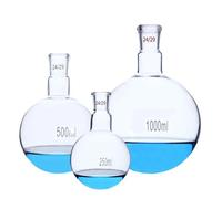 19/26 24/29 29/32 Junta estándar 100/250/500/1000/2000 ml Frasco de cristal de fondo redondo Cristalería de laboratorio Experimento químico (100 ml 24-29)