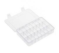 19,5 x 13 x 3,5 cm/27,5 x 17,5 x 4,5 cm, 24/36 rejillas caja de almacenamiento de plástico con divisores ajustables, gran caja de almacenamiento de cuentas de plástico transparente (24 ranuras)