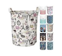 19.7in Waterproof Foldable Laundry Hamper, Dirty Clothes Laundry Basket, Linen Bin Storage Organizer for Toy Collection (Paris)