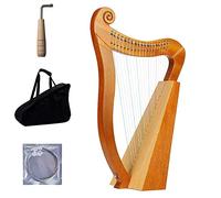 19 Cuerdas Harp De Caoba, 24 Pulgadas / 64cm De Altura, Con Llave De Ajuste, Bolsa De Conciertos Negra, Cadenas De Repuesto De Correa, Puntaje De Música En Inglés, For Niños Adultos Principiantes