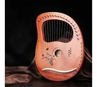 19 Cuerdas Lyre Harp para Principiantes Arpa de Palanca Caoba, con Tela de Limpieza Llave de Ajuste Elegir, Arpa de Lira para Acampar de Viaje(19-string - Orchid)