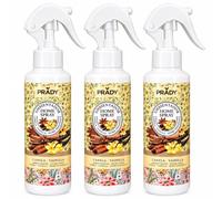 19 de enero Pack de 3 Ambientadores Home Spray Prady Canela y Vainilla 220ml, Perfume de Hogar y Tejidos, Aerosol Dulce de Larga Duración con Pulverizador, Ambientador Casa Lote Triple