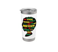 19 de junio de 1865 Black Freedom Melanin Girl Power Magic Women Vaso térmico de acero inoxidable de doble pared