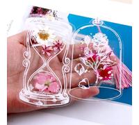 19 marcapáginas prensados con 20 bolsas de muestra transparentes y 20 borlas de colores, flores secas para leer, manualidades de flores secas, regalos de cumpleaños de bricolaje