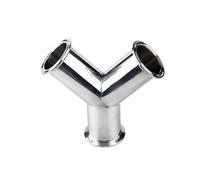 19 mm, 25 mm, 32 mm, 38 mm, 45 mm, 51 mm, 57 mm, 63 mm, 76 mm, 89 mm, 102 mm, acero inoxidable 304 tipo Y 304, ajuste de abrazadera triple (51 mm (férula de 64 mm)