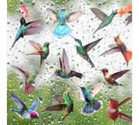 19 Piezas Colibríes Se Aferra a Ventana, Anticolisión Calcomanías de Colibrí, Adhesivo de Vinilo no Adhesivo de Vidrio para Oficina, Balcón de Dormitorio