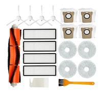 19 piezas compatibles con Xiaomi Robot Vacuum X10+ X10 Plus B101GL Piezas de repuesto Accesorios Cepillo lateral principal Filtro HEPA Bolsa de polvo Soporte de trapeador