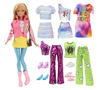 19 piezas de ropa y accesorios de muñeca compatibles con Barbie para muñeca de 11.5 pulgadas, incluye 1 chaqueta, 4 tops, 1 camiseta de manga corta, 3 faldas, 1 vestido, 2 pantalones, 5 zapatos, 1