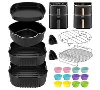 19 piezas freidora de aire caliente accesorios para COSORI Turbo Tower Pro Smart 10,8L Double Stack Airfryer Airfryer Airfryer, molde de silicona, accesorio para COSORI Turbo Tower 6,5L/4,3L Air Fryer