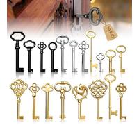 19 Piezas Llaves Antiguas Esqueléticas Universales Multi-Estilo Llave Maestra Para Muebles Antiguos Armarios Relojes Cajones Manualidades Y Colección Decorativa