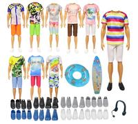 19 Piezas Ropa y Accesorios, Ropa de muñeca de niño 4 Ropa Casual 4 Pantalones 4 Pares de Zapatos 3 Accesorios para 11.5 Pulgadas muñeca de niño