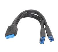 19 Pin Y Splitter, USB 3.0 Stable Extension Cable, 6.69x3.94x1.18 Inches Y-Type Splitter Supports 5gbps, Audio Connectors for Laptops, Printers, Desktops, Scanners, Cameras