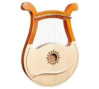 19 String Lyre Harp Con Patrones Únicos, Arpa De Caoba De Madera Maciza, Con La Bolsa De La Llave De Ajuste De La Bolsa De Transporte, Regalo For Los Amantes De La Música Principiantes Adultos