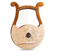 19 String Lyre Harp, Cuerpo De Caoba De Madera Maciza, Patrones Únicos, Símbolos Fonéticos Tallados, Con Llave De Ajuste, Conjunto De Cadenas Adicionales, Manual De Música (Color : Style A)