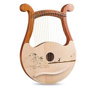 19 String Lyre Harp, Cuerpo De Caoba De Madera Maciza, Patrones Únicos, Símbolos Fonéticos Tallados, Con Llave De Ajuste, Conjunto De Cadenas Adicionales, Manual De Música (Color : Style B)