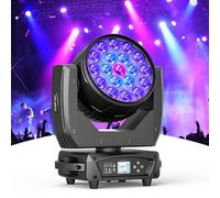 19 X 15W Wash Zoom Cabeza Móvil, RGBW 4 en 1 LED Enfocando Luz 4 Modos de Control Profesional Escenario Moving Head para Fiesta KTV Concierto Bar Festival Boda Discoteca