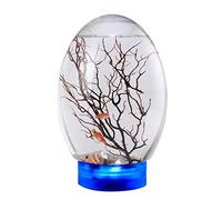 19 x 8 2 cm/7 48 x 3 23 pulgadas peces cerrados para tanque pequeña bola con base negra y azul con base LED para peces para acuario de conchas
