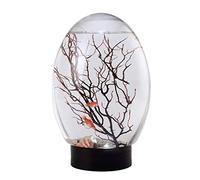 19 x 8 2 cm/7 48 x 3 23 pulgadas peces cerrados para tanque pequeña bola con base negra y azul con base LED para peces para acuario de conchas