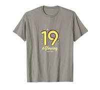 19 y Brillante: Brillante Regalo de cumpleaños 19 Camiseta, Hombre, Pizarra, L
