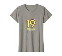 19 y Brillante: Brillante Regalo de cumpleaños 19 Camiseta, Mujer, Pizarra, S