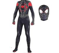 (190) Disfraz de Miles Spider-Man, mono ajustado para adultos, ideal para fiestas y cosplay.