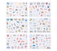 190 Pegatinas Scrapbooking Unisex para Registrar el Crecimiento, Scrapbooking Materiales, Pegatinas Aesthetic Impermeable para Album Scrapbook, Tarjetas, Recuerdo de Nacimiento, Primer Cumpleaños