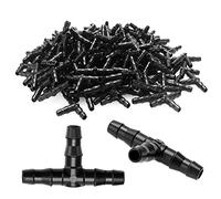 190 Piezas 4/7 mm Conectores en T de Plástico, VooGenzke T Conectores de Púas de Riego por Goteo, Junta de Tubo de Púas para Manguera de 4/7mm, para Césped, Jardín Sistema de Riego