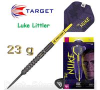 Target Darts Luke Littler G1 Dardos Suizos con Punta de Acero, Dardo de Tungsteno al 90%, 23G | Dardo de Punta de Acero de Primera Generación, Edición para Jugadores. Juegos de Dardos Suizos