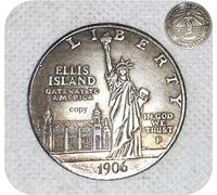1906 Monedas de réplica de un dólar de la libertad de los Estados Unidos - Moneda antigua estadounidense tallada a mano para colgante