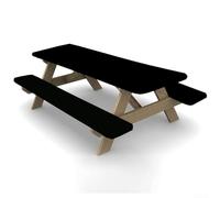 190T210D - Funda de tela Oxford para mesa y silla, protección fiable para uso en exteriores, se adapta a juegos de 4 o 6 asientos (190T negro, 183 x 72 cm)