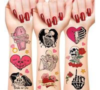 192 calcomanías de tatuajes temporales de Til Death Do Us, calcomanías góticas de Halloween para suministros de despedida de soltera, decoración de despedida de soltera, regalos ideales para San