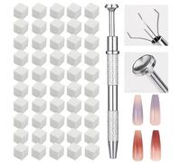 192 Pcs Esponjas para Uñas con Pinza Metal, Esponja de Uñas, Esponja Cepillo Uña, con Pinza Metálica, Utilizado para Diseño Uña, Crear una Variedad de Patrones Arte Gradientes, Blanco