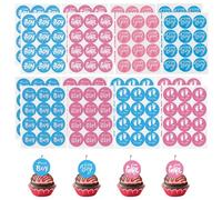 192 Piezas Gender Reveal Decorativas para Baby Shower, Decoración Revelación de Género, Pegatinas para el Equipo de Niño y Niña, Estrellas Azules y Rosas para Revelar el Género del Bebé