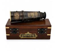 1920 DOLLOND London Brass Maritime Vintage Telescopio náutico Spyglass antiguo montado en latón macizo de 15 pulgadas telescopio pirata con caja de madera.