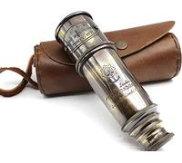 1920 DOLLOND London - Telescopio vintage marítimo de latón con funda de cuero puro...