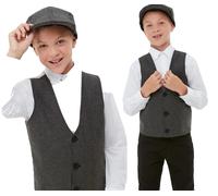 1920s Gánster Niño Boina & Chaleco Paliducho Anteojeras Disfraz