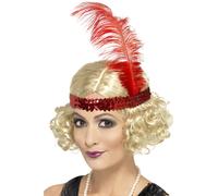 1920s Razzal Disfraz Fiesta Charleston Peluca Mujer Rizado con Lentejuelas Banda